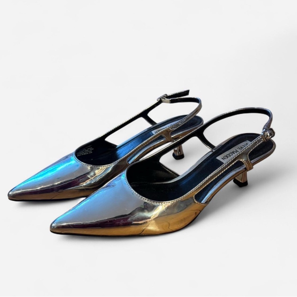 Steve Madden Legaci silver Slingback Heels